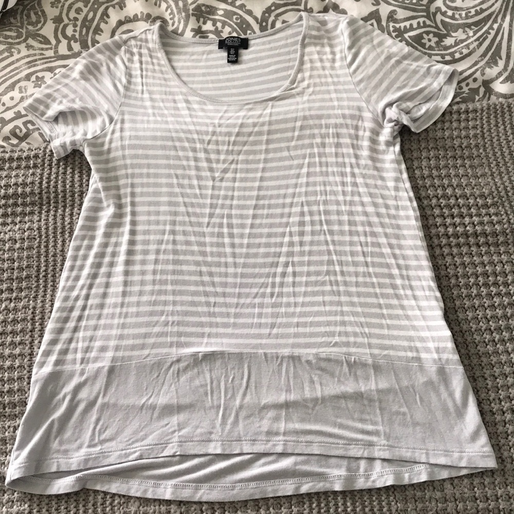 Grey & White Striped Shirt
